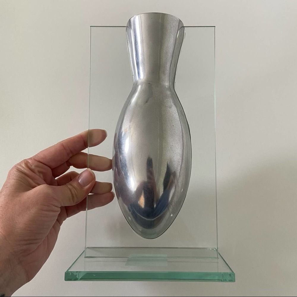 Nordstrom Home Pewter Suspended Split Glass Vase